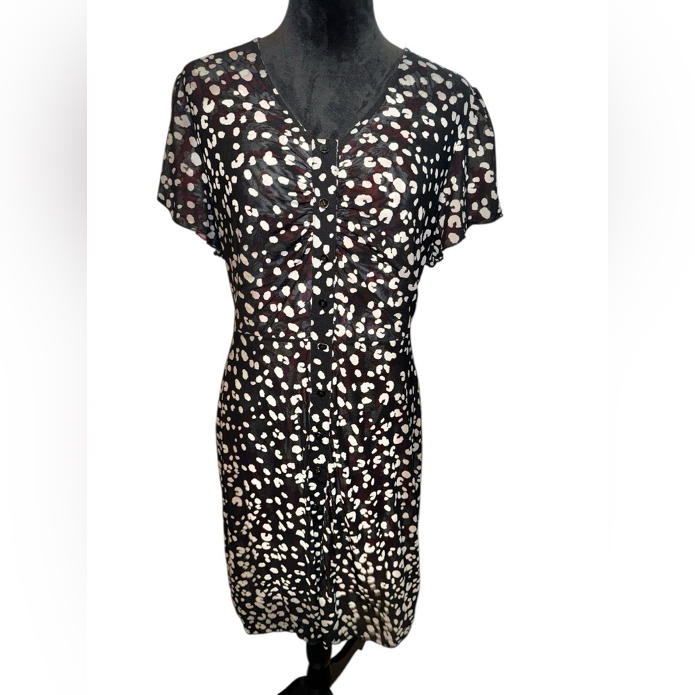 cabi Gemini Reversible Red/Black Button Down Midi Dress, Size Medium - Picture 2 of 9